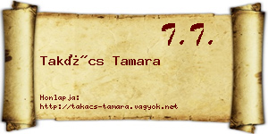 Takács Tamara névjegykártya