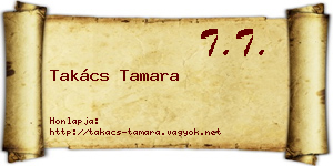 Takács Tamara névjegykártya